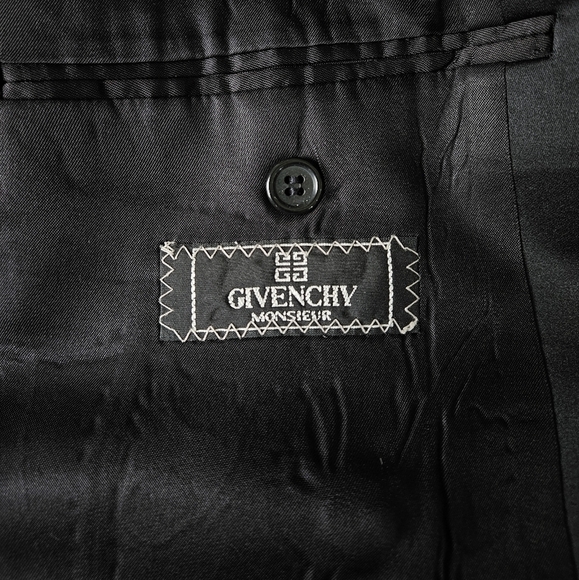 Givenchy Vintage Double Breasted Tuxedo Blazer in Black Wool Size 43 Short - Picture 5 of 16